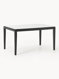 Mesas De Comedor|Mesas De Comedor>Westwing Collection Mesa de comedor con tablero en look mármol Jackson, tamaños diferentes Aspecto mármol blanco, madera de roble lacada en negro