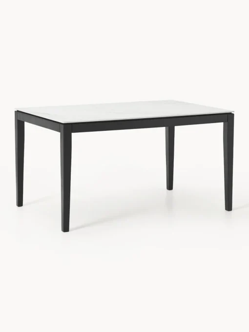 Mesas De Comedor|Mesas De Comedor>Westwing Collection Mesa de comedor con tablero en look mármol Jackson, tamaños diferentes Aspecto mármol blanco, madera de roble lacada en negro