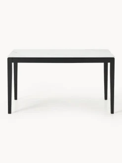 Mesas De Comedor|Mesas De Comedor>Westwing Collection Mesa de comedor con tablero en look mármol Jackson, tamaños diferentes Aspecto mármol blanco, madera de roble lacada en negro
