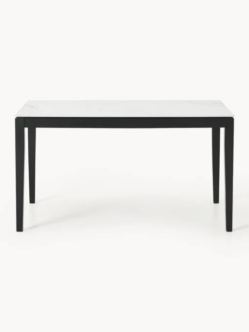 Mesas De Comedor|Mesas De Comedor>Westwing Collection Mesa de comedor con tablero en look mármol Jackson, tamaños diferentes Aspecto mármol blanco, madera de roble lacada en negro
