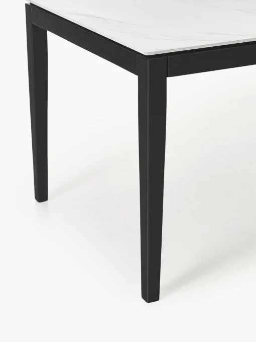Mesas De Comedor|Mesas De Comedor>Westwing Collection Mesa de comedor con tablero en look mármol Jackson, tamaños diferentes Aspecto mármol blanco, madera de roble lacada en negro