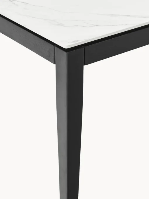 Mesas De Comedor|Mesas De Comedor>Westwing Collection Mesa de comedor con tablero en look mármol Jackson, tamaños diferentes Aspecto mármol blanco, madera de roble lacada en negro