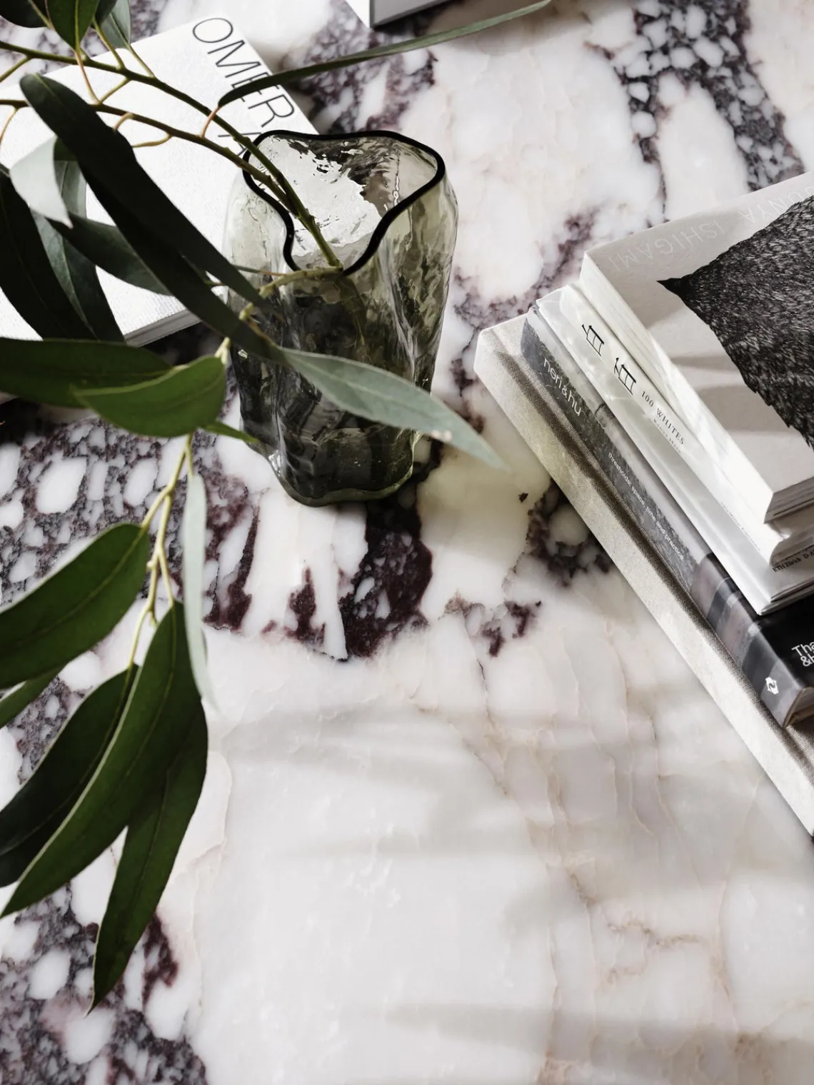 Mesas De Comedor|Mesas De Comedor>New Works Mesa de comedor con tablero de mármol Florence, Ø 145 cm Mármol blanco, beige, morado