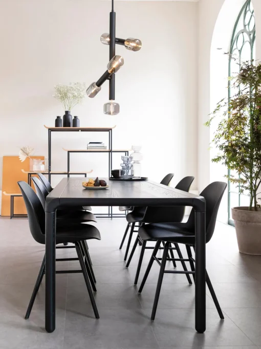 Mesas De Comedor|Mesas De Comedor>Zuiver Mesa de comedor de madera Storm, tamaños diferentes Madera de fresno lacada en negro