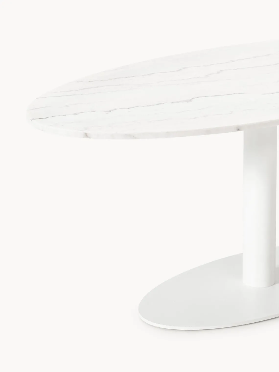 Mesas De Comedor|Mesas De Comedor>Westwing Collection Mesa de comedor de mármol ovalada Miley Mármol blanco