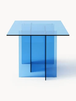Mesas De Comedor|Mesas De Comedor></noscript>Westwing Collection Mesa de comedor de vidrio Anouk, tamaños diferentes Azul transparente