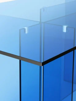 Mesas De Comedor|Mesas De Comedor></noscript>Westwing Collection Mesa de comedor de vidrio Anouk, tamaños diferentes Azul transparente