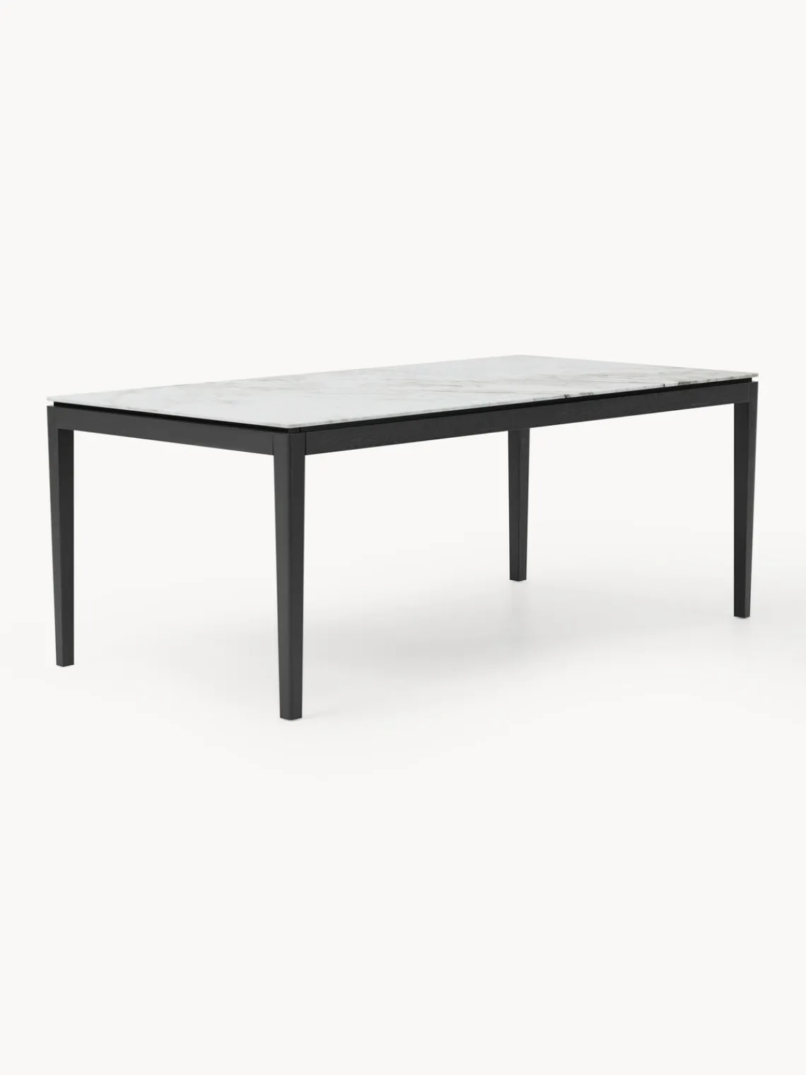 Mesas De Comedor|Mesas De Comedor>Westwing Collection Mesa de comedor en look mármol Jackson, tamaños diferentes Madera de haya pintada en blanco, roble negro esmaltado