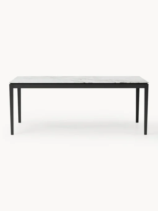 Mesas De Comedor|Mesas De Comedor>Westwing Collection Mesa de comedor en look mármol Jackson, tamaños diferentes Madera de haya pintada en blanco, roble negro esmaltado