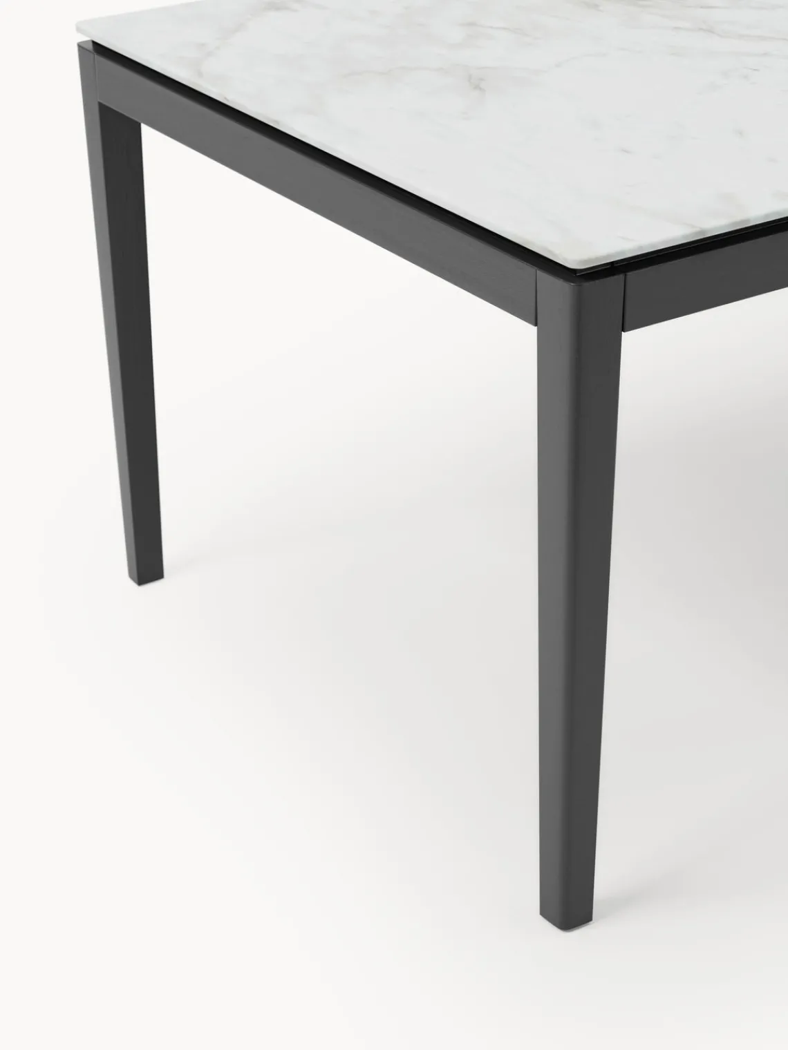 Mesas De Comedor|Mesas De Comedor>Westwing Collection Mesa de comedor en look mármol Jackson, tamaños diferentes Madera de haya pintada en blanco, roble negro esmaltado