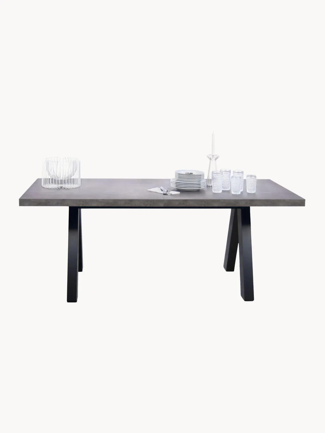 Mesa de comedor extensible en look cemento Apex, 200-250 x 100 cm Mesas De Comedor|Mesas De Comedor