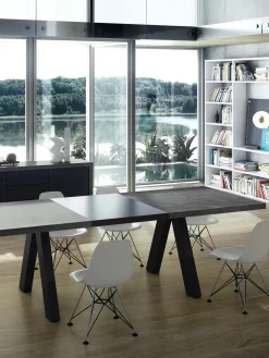 Mesa de comedor extensible en look cemento Apex, 200-250 x 100 cm Mesas De Comedor|Mesas De Comedor