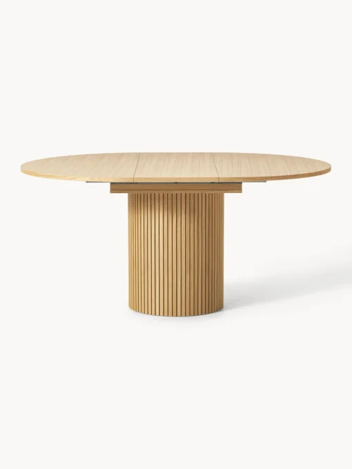 Mesas De Comedor|Mesas De Comedor>Westwing Collection Mesa de comedor extensible acanalada Filo, 120 - 160 x 75 cm Madera de roble lacada