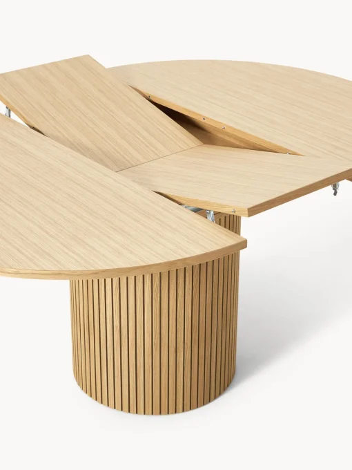 Mesas De Comedor|Mesas De Comedor>Westwing Collection Mesa de comedor extensible acanalada Filo, 120 - 160 x 75 cm Madera de roble lacada