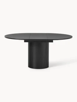 Mesas De Comedor|Mesas De Comedor></noscript>Westwing Collection Mesa de comedor extensible acanalada Filo, 120 - 160 x 75 cm Madera de roble lacada en negro