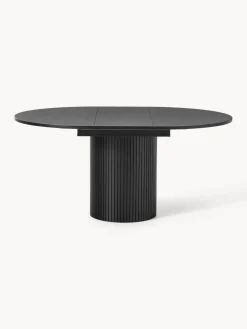Mesas De Comedor|Mesas De Comedor></noscript>Westwing Collection Mesa de comedor extensible acanalada Filo, 120 - 160 x 75 cm Madera de roble lacada en negro