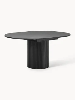 Mesas De Comedor|Mesas De Comedor></noscript>Westwing Collection Mesa de comedor extensible acanalada Filo, 120 - 160 x 75 cm Madera de roble lacada en negro