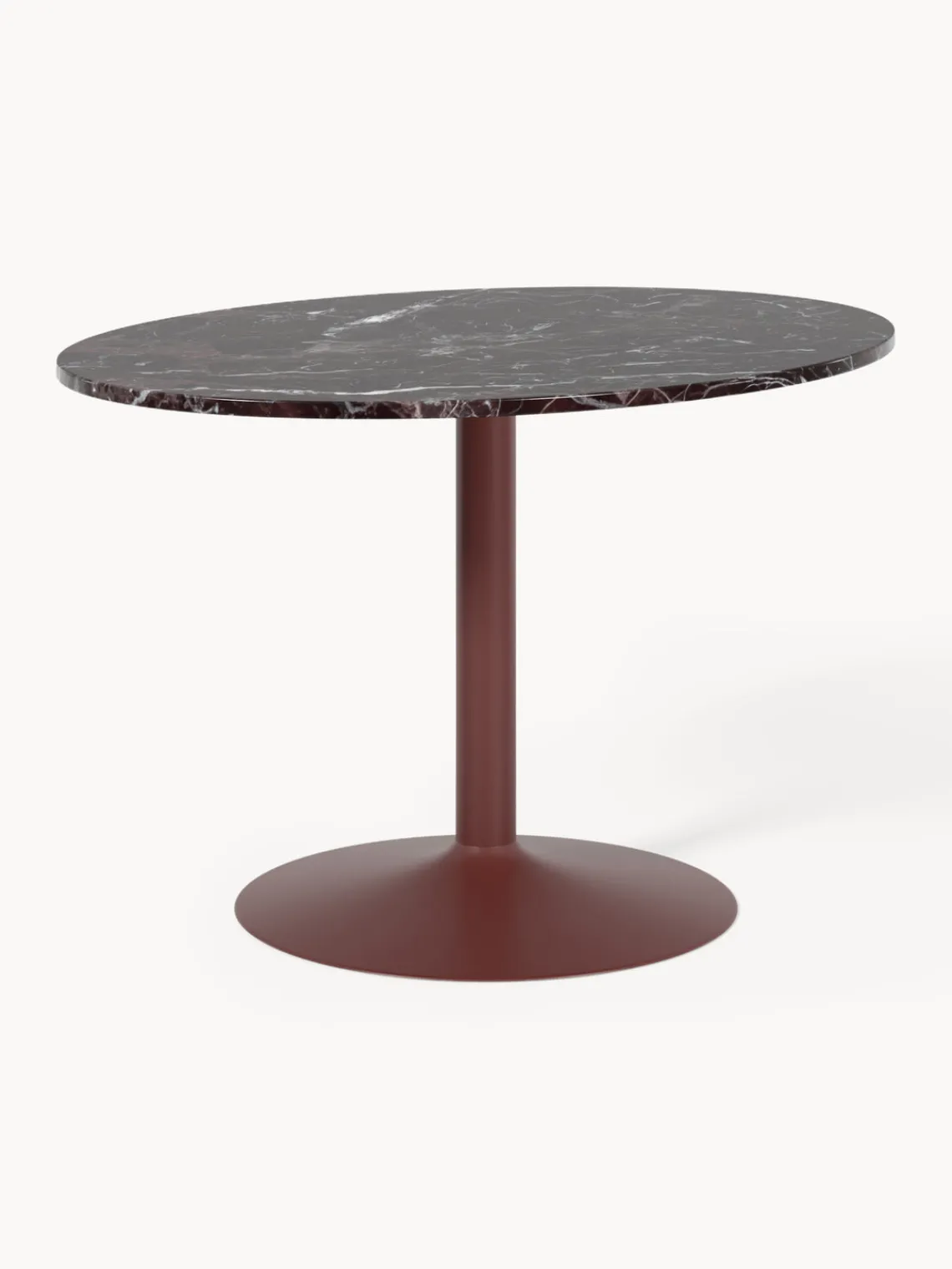 Mesas De Comedor|Mesas De Comedor>Westwing Collection Mesa de comedor ovalada de mármol Miley, tamaños diferentes Rojo vino veteado