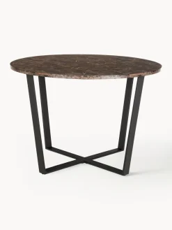 Mesa de comedor redonda Amble con tablero en look mármol, Ø 110 cm Mesas De Comedor|Mesas De Comedor