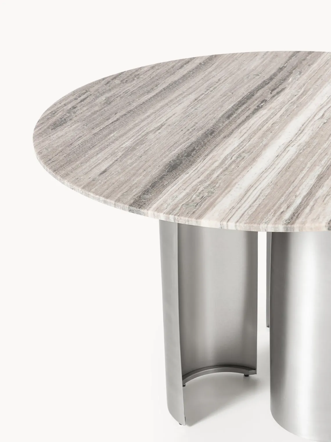 Mesas De Comedor|Mesas De Comedor>Westwing Collection Mesa de comedor redonda con tablero de mármol Noam Mármol beige claro