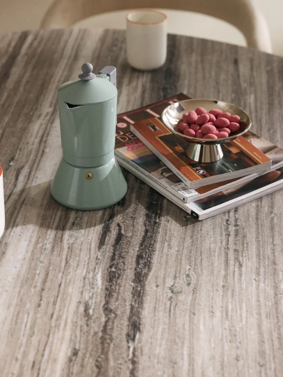 Mesas De Comedor|Mesas De Comedor>Westwing Collection Mesa de comedor redonda con tablero de mármol Noam Mármol beige claro