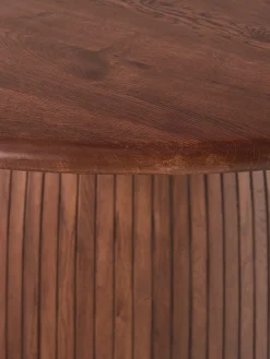 Mesas De Comedor|Mesas De Comedor>Westwing Collection Mesa de comedor redonda con estructura estriada Nelly, tamaños diferentes Madera de roble oscura