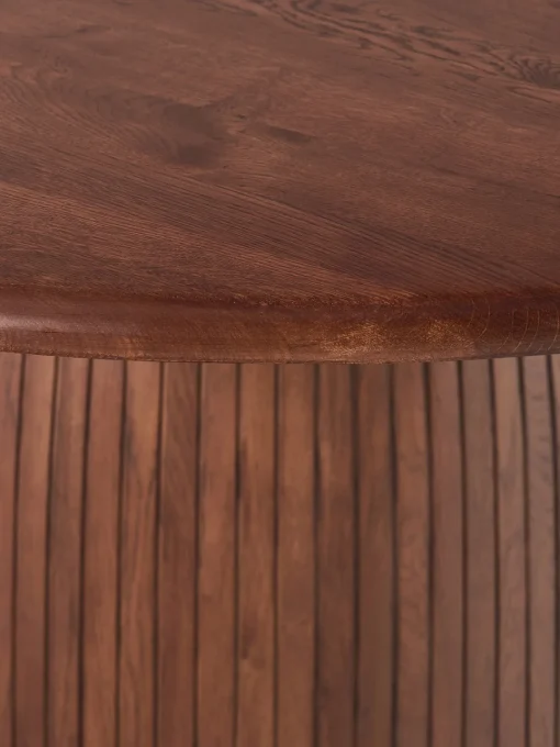 Mesas De Comedor|Mesas De Comedor>Westwing Collection Mesa de comedor redonda con estructura estriada Nelly, tamaños diferentes Madera de roble oscura