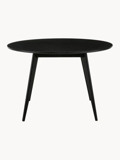Mesas De Comedor|Mesas De Comedor>Rowico Home Mesa de comedor redonda de madera de caucho Yumi, Ø 115 cm Madera de caucho lacada en negro