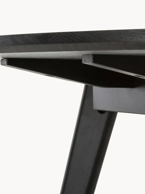 Mesas De Comedor|Mesas De Comedor>Rowico Home Mesa de comedor redonda de madera de caucho Yumi, Ø 115 cm Madera de caucho lacada en negro