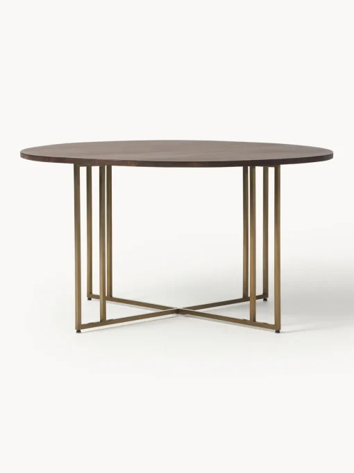 Mesas De Comedor|Mesas De Comedor>Westwing Collection Mesa de comedor redonda de madera de mango Luca, tamaños diferentes Madera de mango, dorado