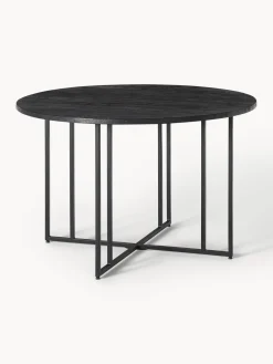 Mesas De Comedor|Mesas De Comedor>Westwing Collection Mesa de comedor redonda de madera de mango Luca, tamaños diferentes Madera de mango, negro pintado