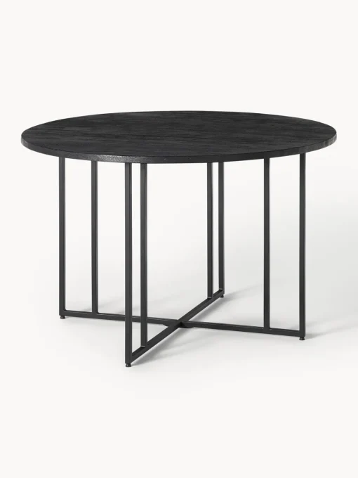 Mesas De Comedor|Mesas De Comedor>Westwing Collection Mesa de comedor redonda de madera de mango Luca, tamaños diferentes Madera de mango, negro pintado