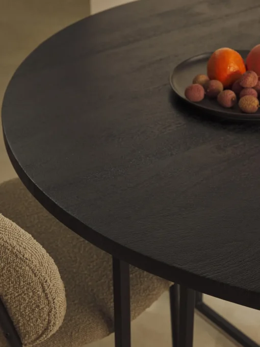 Mesas De Comedor|Mesas De Comedor>Westwing Collection Mesa de comedor redonda de madera de mango Luca, tamaños diferentes Madera de mango, negro pintado