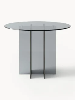 Mesas De Comedor|Mesas De Comedor></noscript>Westwing Collection Mesa de comedor redonda de vidrio Anouk, tamaños diferentes Gris transparente