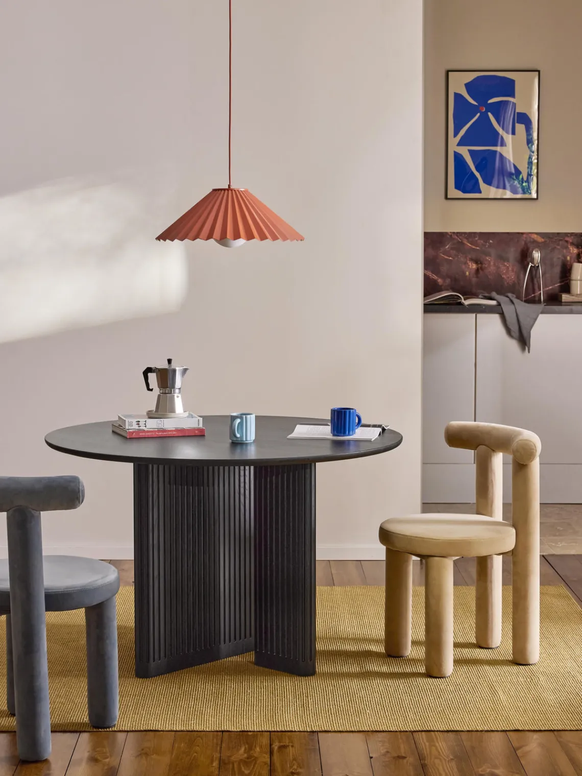 Mesas De Comedor|Mesas De Comedor>Westwing Collection Mesa de comedor redonda de madera de roble Jolka, tamaños diferentes Negro