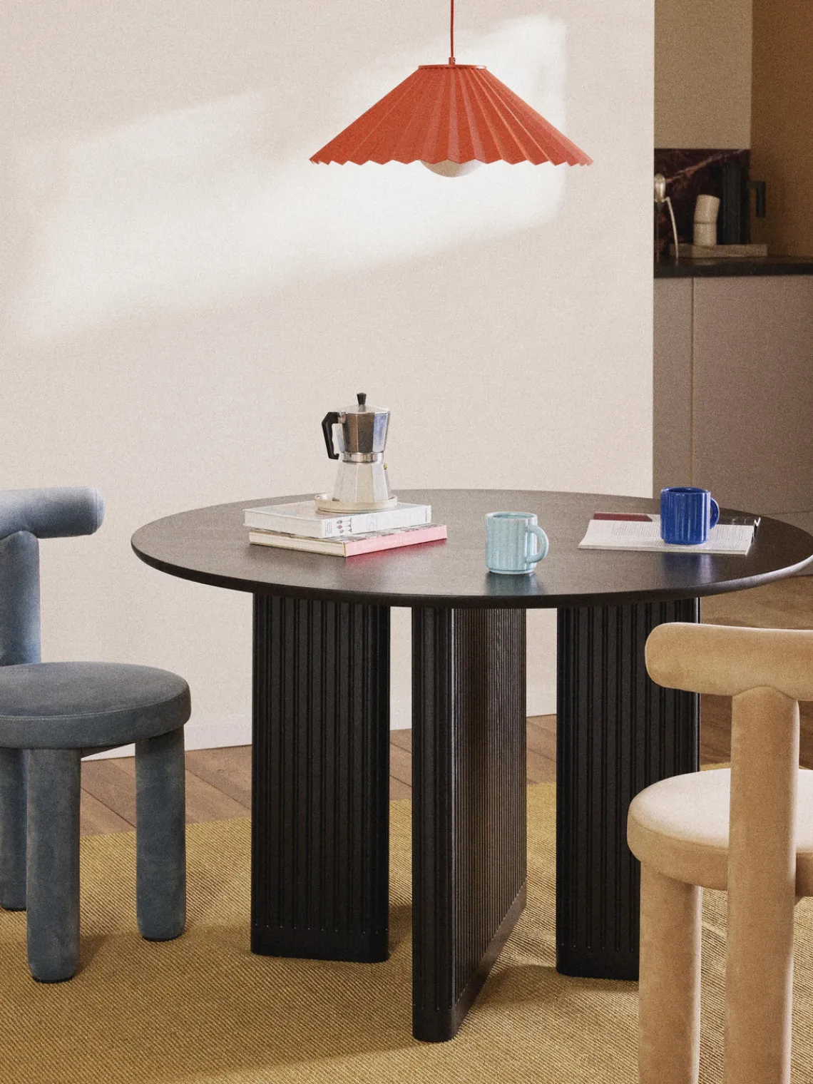 Mesas De Comedor|Mesas De Comedor>Westwing Collection Mesa de comedor redonda de madera de roble Jolka, tamaños diferentes Negro