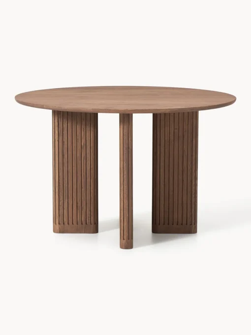 Mesas De Comedor|Mesas De Comedor>Westwing Collection Mesa de comedor redonda de madera de roble Jolka, tamaños diferentes Madera de roble lacada en marrón oscuro