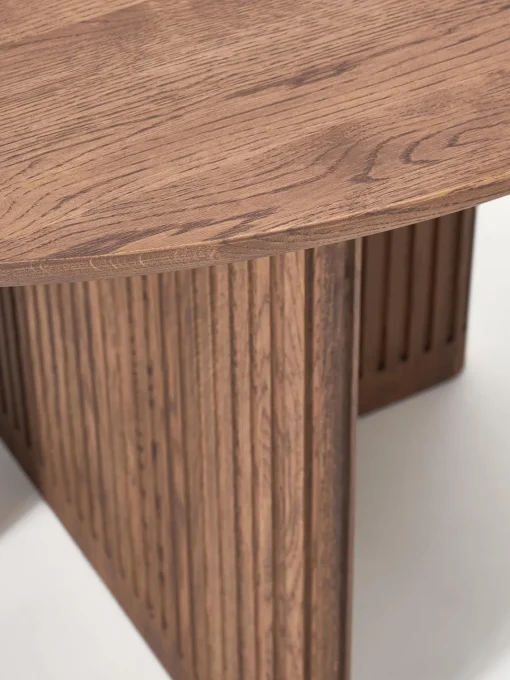 Mesas De Comedor|Mesas De Comedor>Westwing Collection Mesa de comedor redonda de madera de roble Jolka, tamaños diferentes Madera de roble lacada en marrón oscuro
