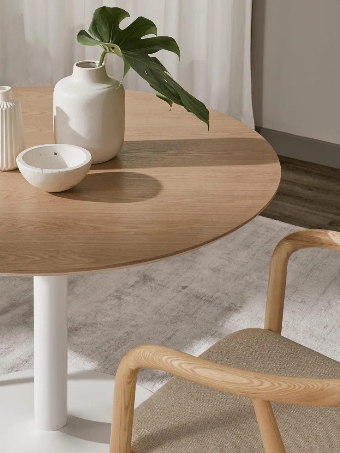 Mesas De Comedor|Mesas De Comedor>Westwing Collection Mesa de comedor redonda Menorca, tamaños diferentes Madera de fresno, blanco