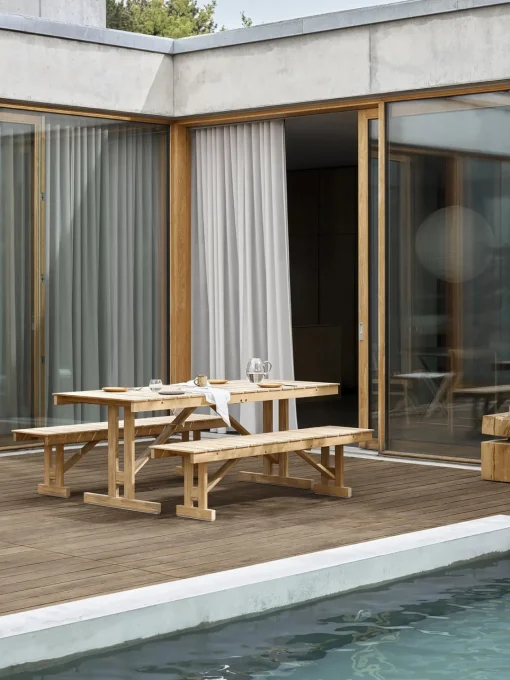 Mesas De Jardín|Mesas De Jardí­N>Carl Hansen & Søn Mesa de jardín plegable de madera de teca BM1771, 195 x78 cm