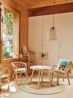 Hot Mesa infantil redonda de madera de caucho Dilcia Niños Decoración Infantil|Mesas Y Sillas Infantiles