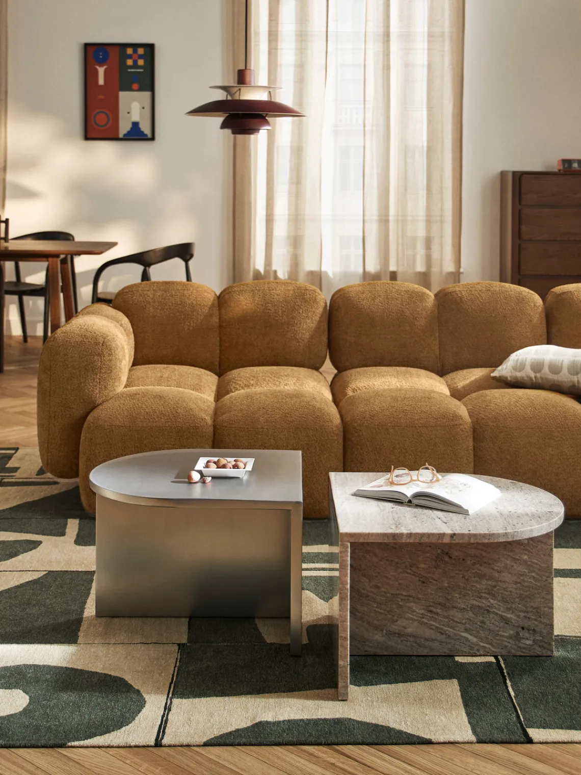 Mesas De Centro|Mesas De Centro>Westwing Collection Mesas de centro ovaladas de metal y mármol Leander, 2 uds.