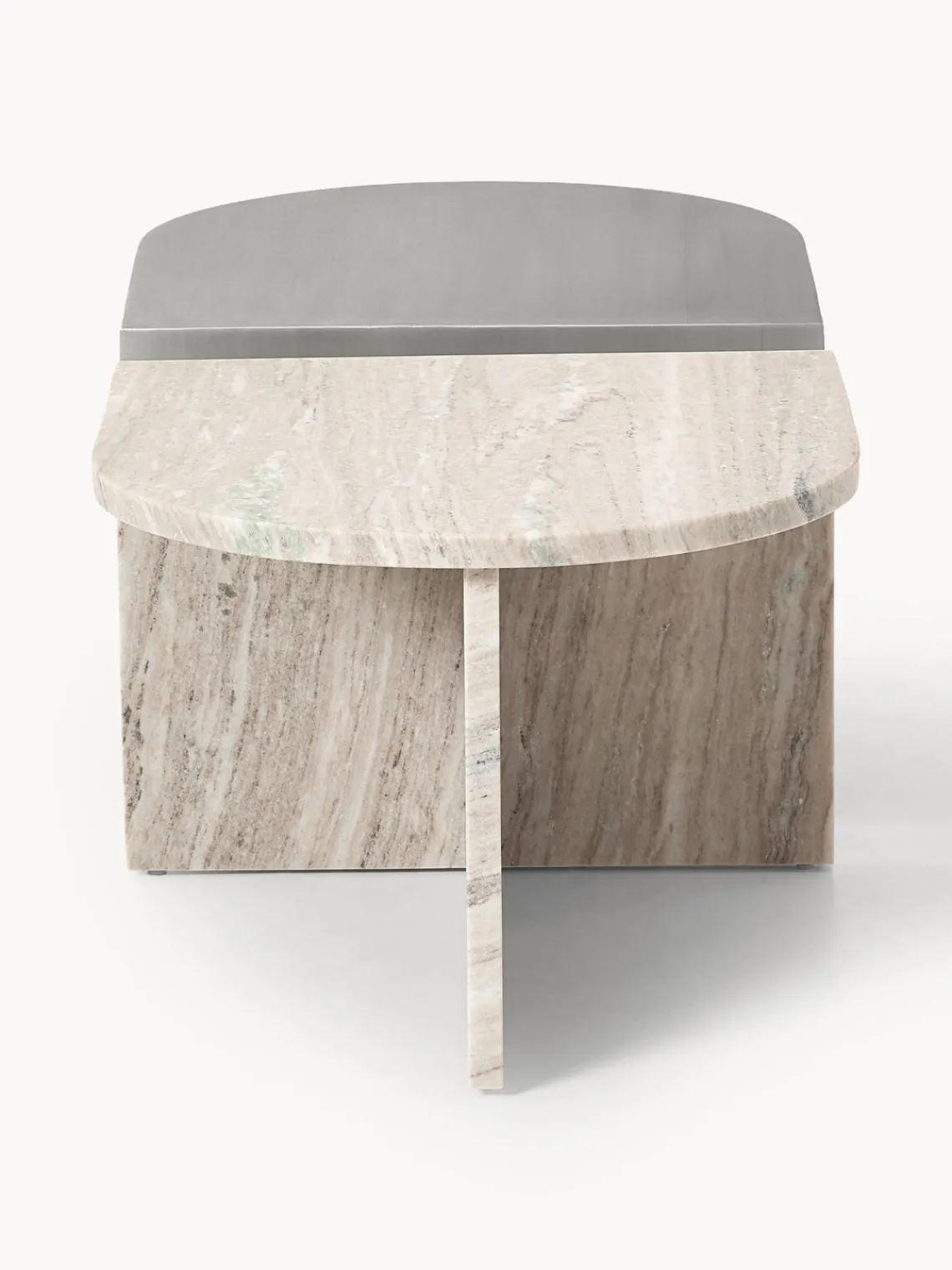 Mesas De Centro|Mesas De Centro>Westwing Collection Mesas de centro ovaladas de metal y mármol Leander, 2 uds.