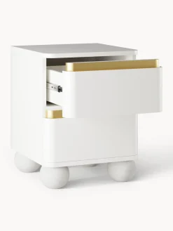 Mesitas De Noche|Mesitas De Noche></noscript>Westwing Collection Mesilla de noche con patas esféricas Bumba Blanco