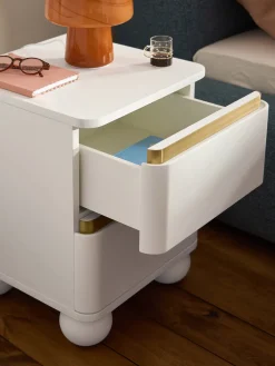 Mesitas De Noche|Mesitas De Noche></noscript>Westwing Collection Mesilla de noche con patas esféricas Bumba Blanco