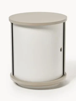 Mesitas De Noche|Mesitas De Noche>Westwing Collection Mesilla de noche con puerta corredera Svea Gris claro, beige