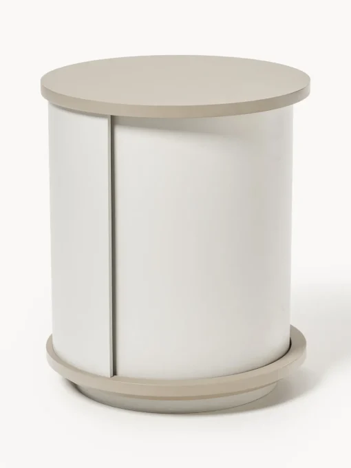 Mesitas De Noche|Mesitas De Noche>Westwing Collection Mesilla de noche con puerta corredera Svea Gris claro, beige
