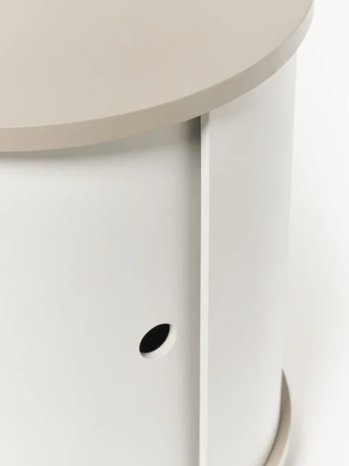 Mesitas De Noche|Mesitas De Noche>Westwing Collection Mesilla de noche con puerta corredera Svea Gris claro, beige