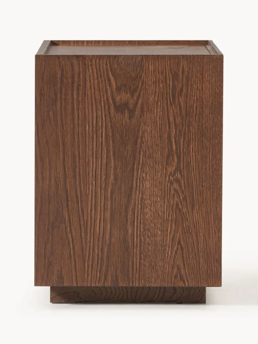Mesitas De Noche|Mesitas De Noche>Westwing Collection Mesilla de noche de madera Larsen Madera de roble lacada en marrón oscuro
