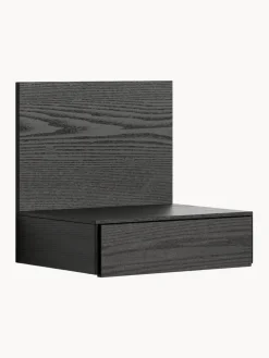 Mesitas De Noche|Mesitas De Noche>New Works Mesilla de noche de pared Tana Madera de roble lacada en negro